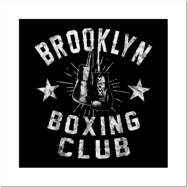 Brooklyn Boxing Club - vintage distressed Boxer Wall Art by aaltadel